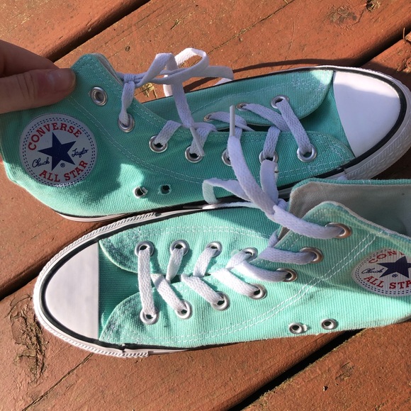Converse Mint Green High-Top Canvas Sneakers with White Trim Women’s Size 5 1/2 - Picture 8 of 8